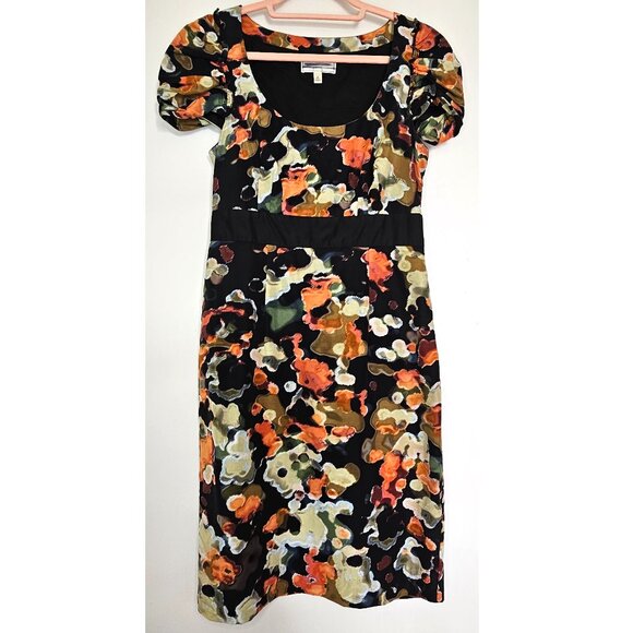 Moulinette Soeurs Silk & Cotton Blend Cap Sleeve Watercolor Dress 4 - Picture 1 of 9